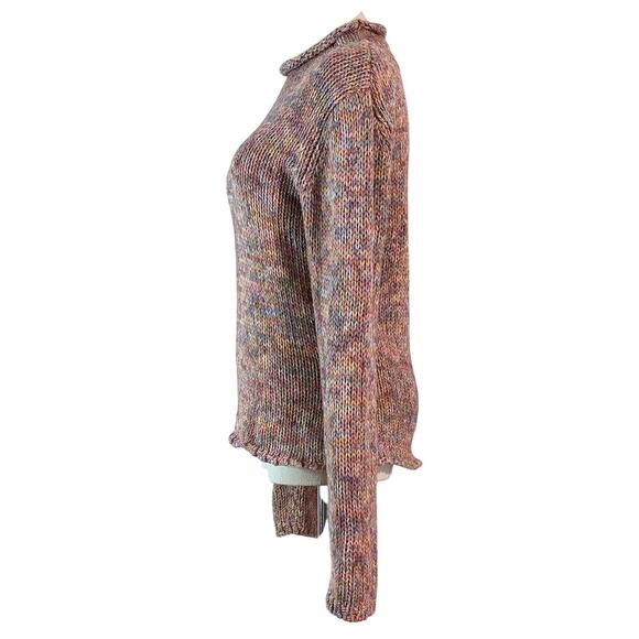 Harold's Colorful Knit Mock Neck Sweater Autumn Fall Colorful Indie Size Medium - Picture 2 of 6